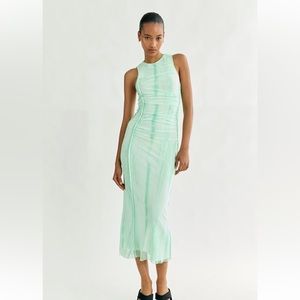 Zara NWT printed tulle midi dress